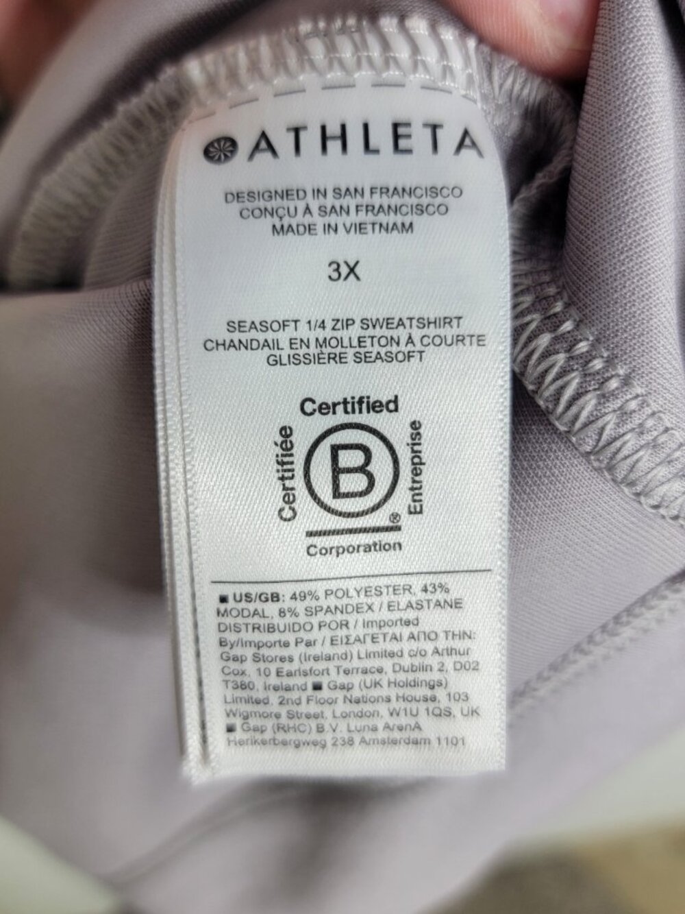 Athleta Womens 3X Plus Seasoft Tinsel Purple 1/4 Zip Pullover Athleisure - Picture 5 of 8